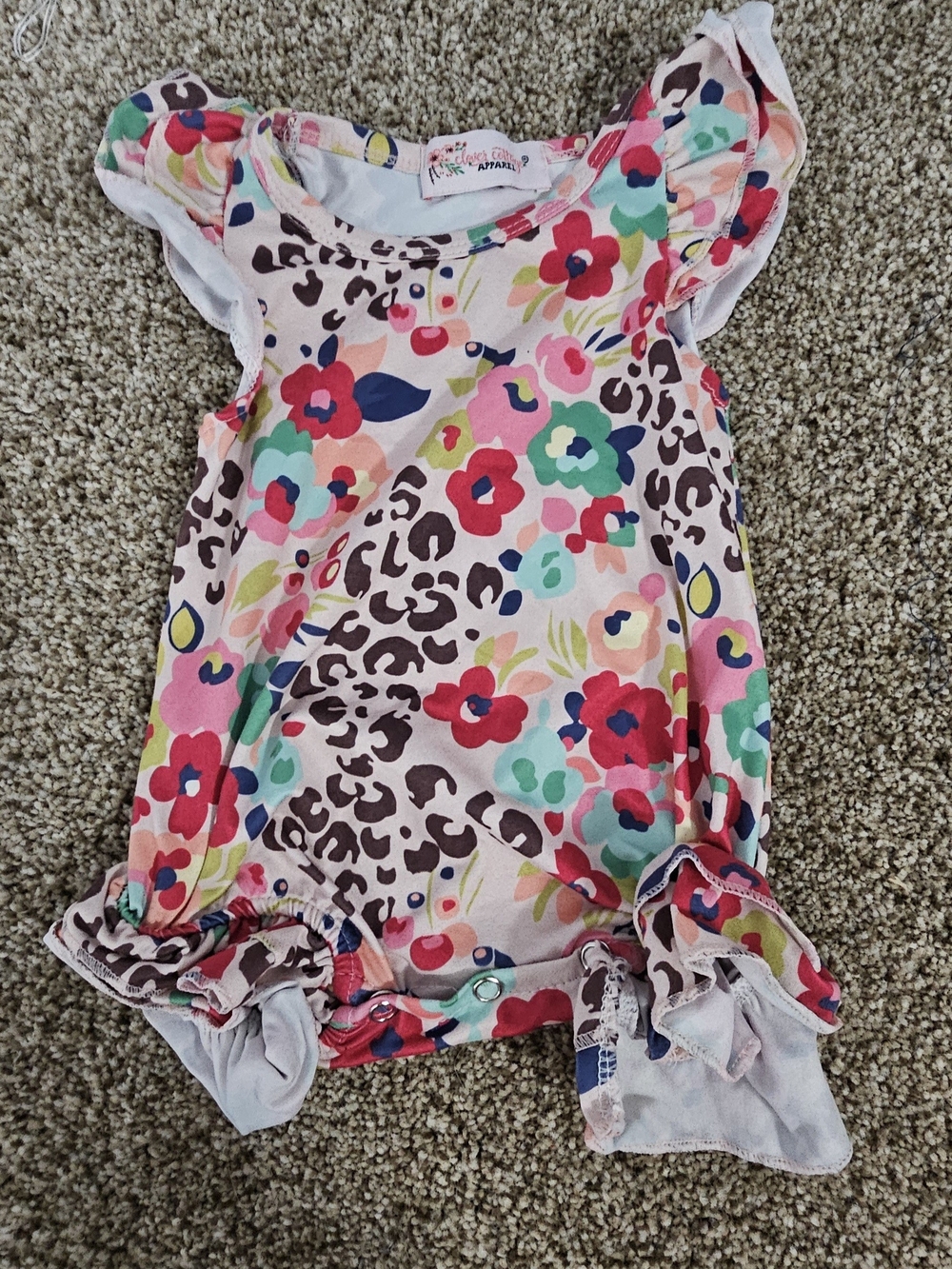 Clover Cottage Girls' Floral Romper 0-6 Mth